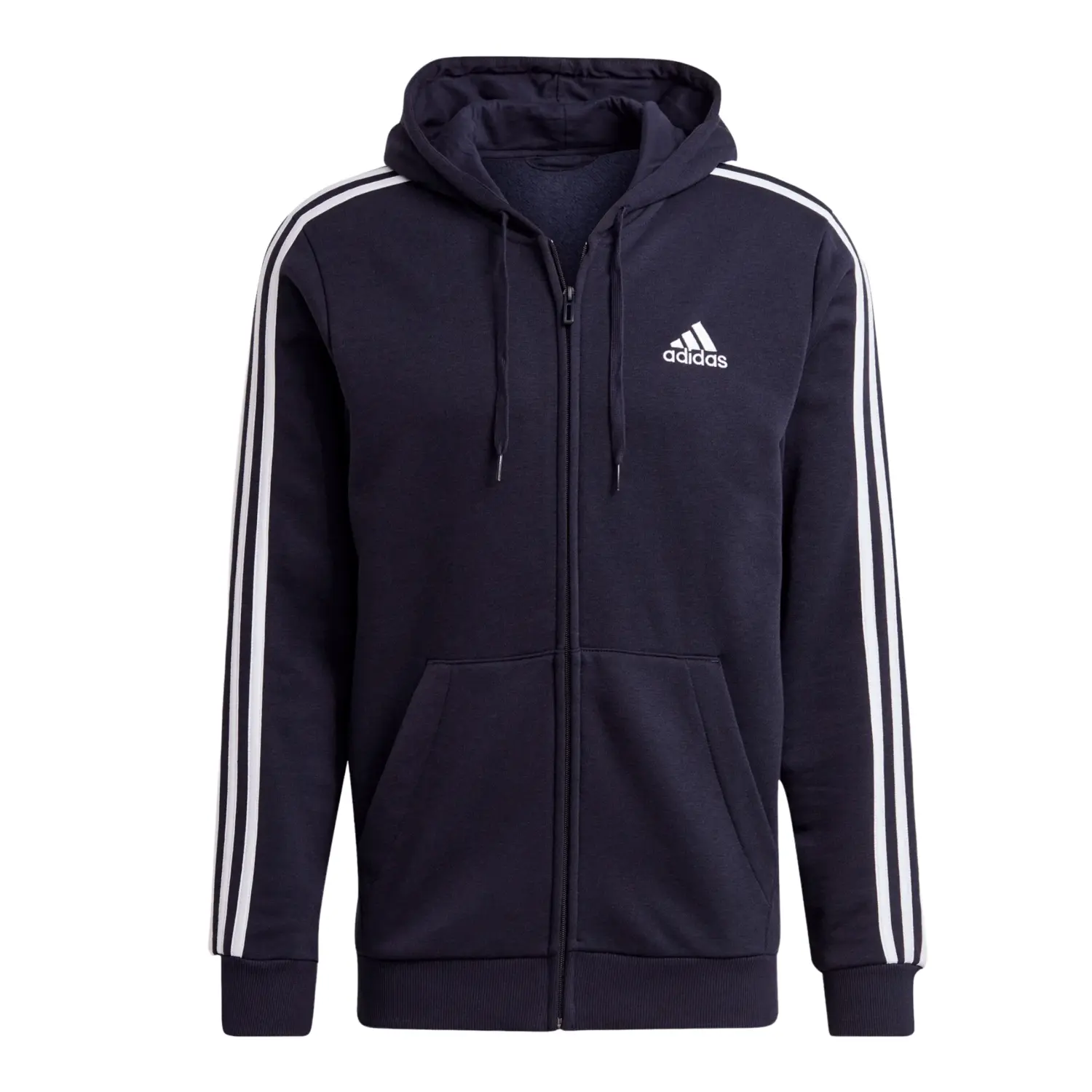 

Худи Adidas Essentials Fleece 3-Stripes Full-Zip, черный