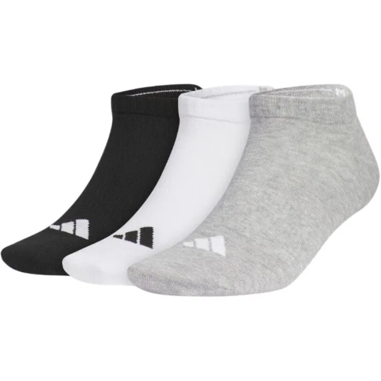 Детские носки безразмерные с комплектом из 3 пар, Ankle Socks Unisex, Adidas, 9 Pack (Black/White/Light Gray) — фото 3