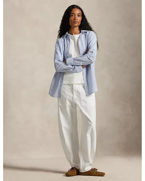 Женская рубашка с длинным рукавом Classic fit shirt Ralph Lauren, синий — фото 3