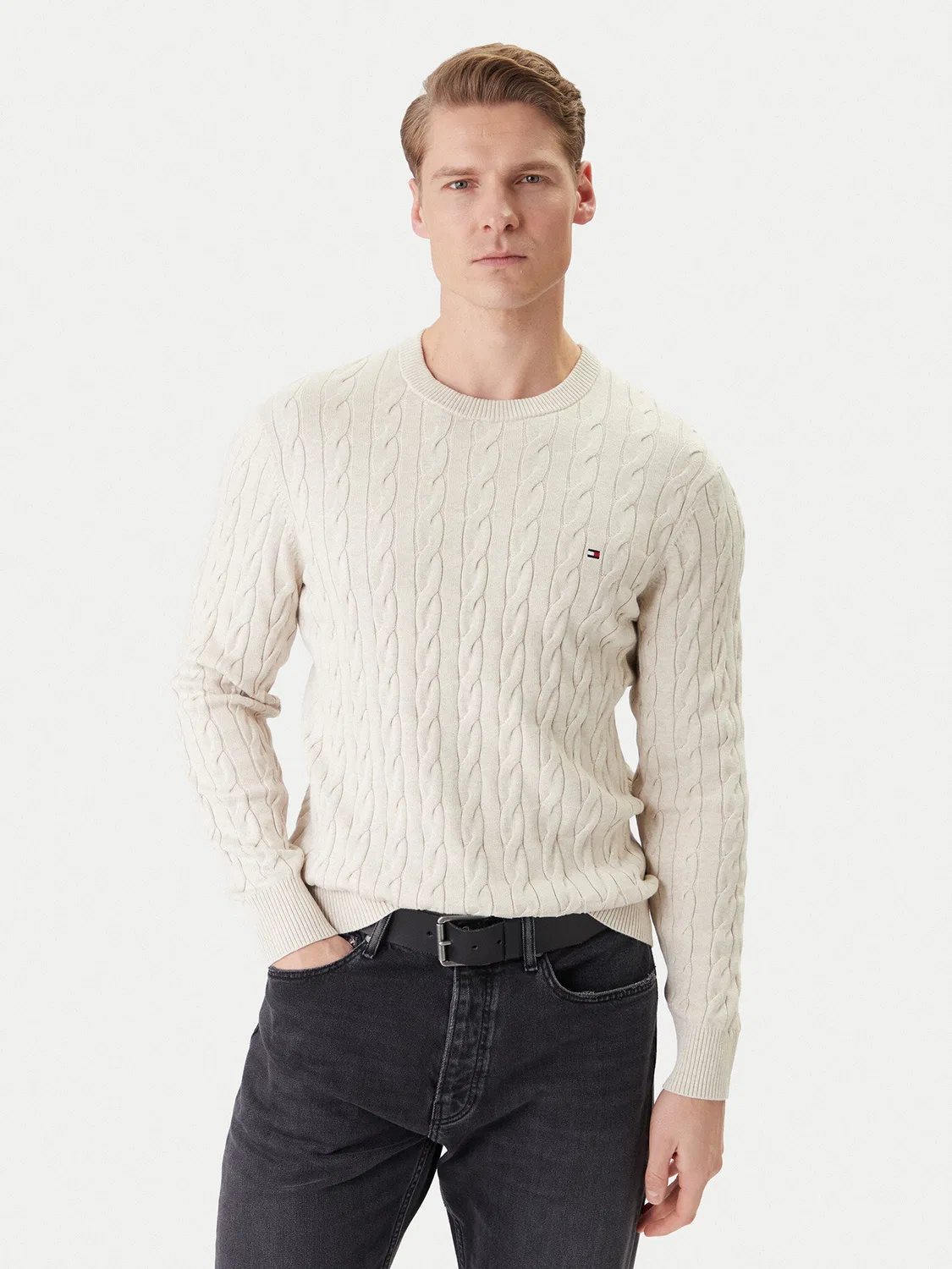 Мужской пуловер стандартного кроя Tommy Hilfiger, бежевый