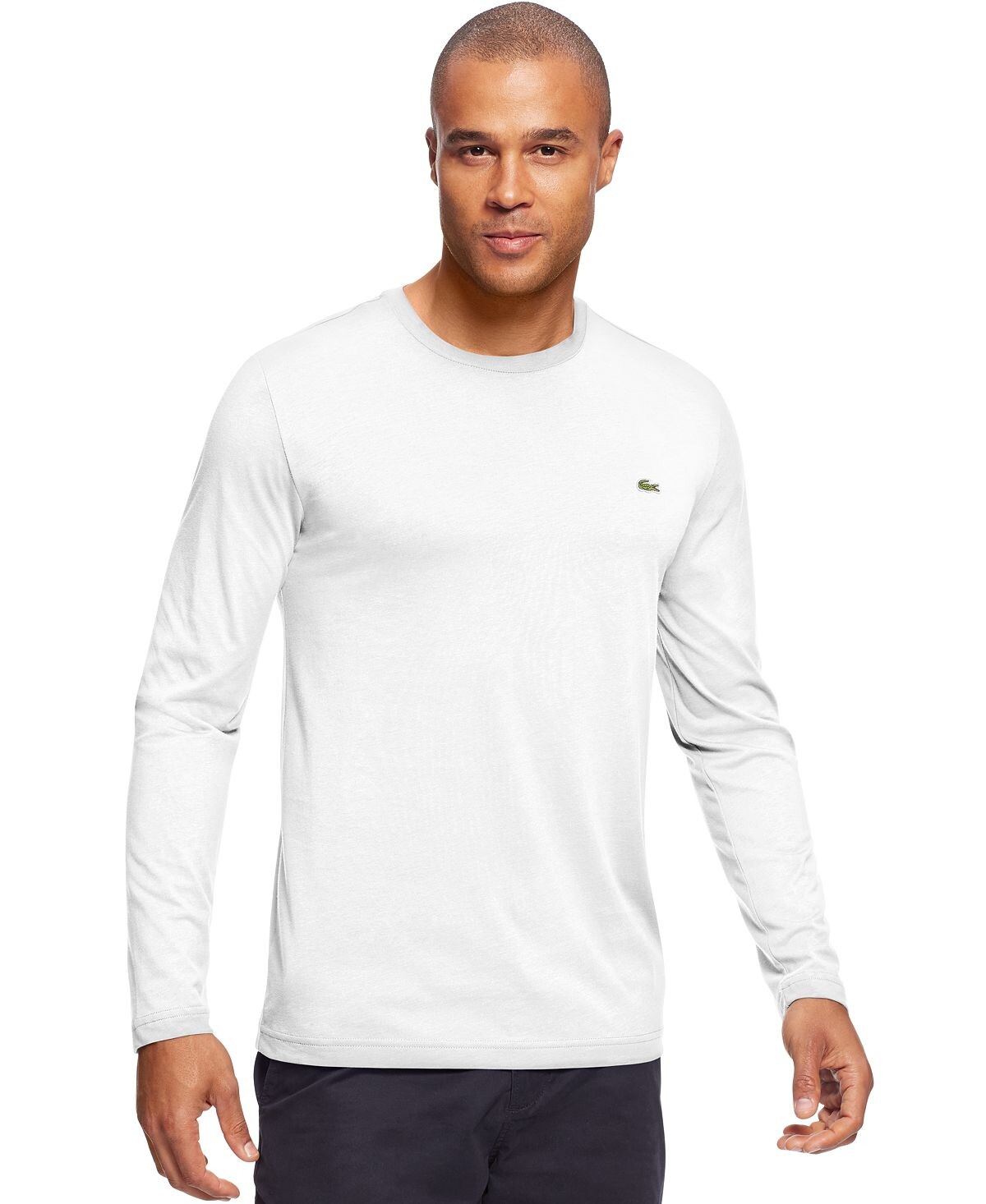 

Мужская футболка из джерси с длинным рукавом и круглым вырезом Lacoste, белый