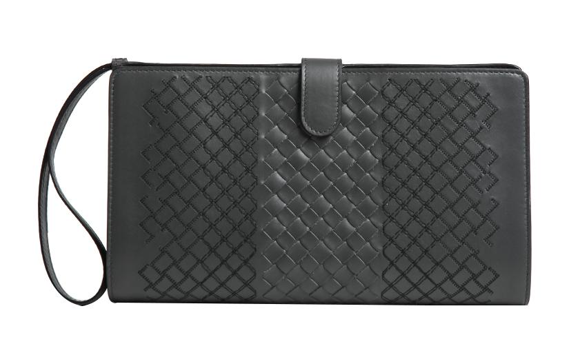 

Bottega Veneta Кожаный клатч Lambskin для мужчин, серый