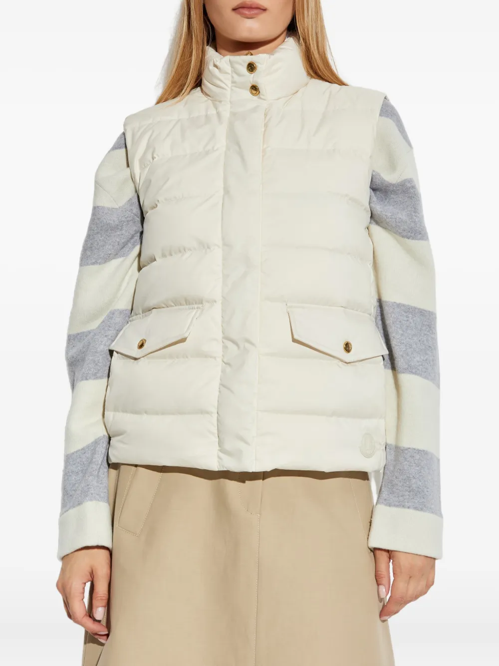Стеганый жилет Besset с карманами-клапанами MONCLER, нейтральный — фото 3
