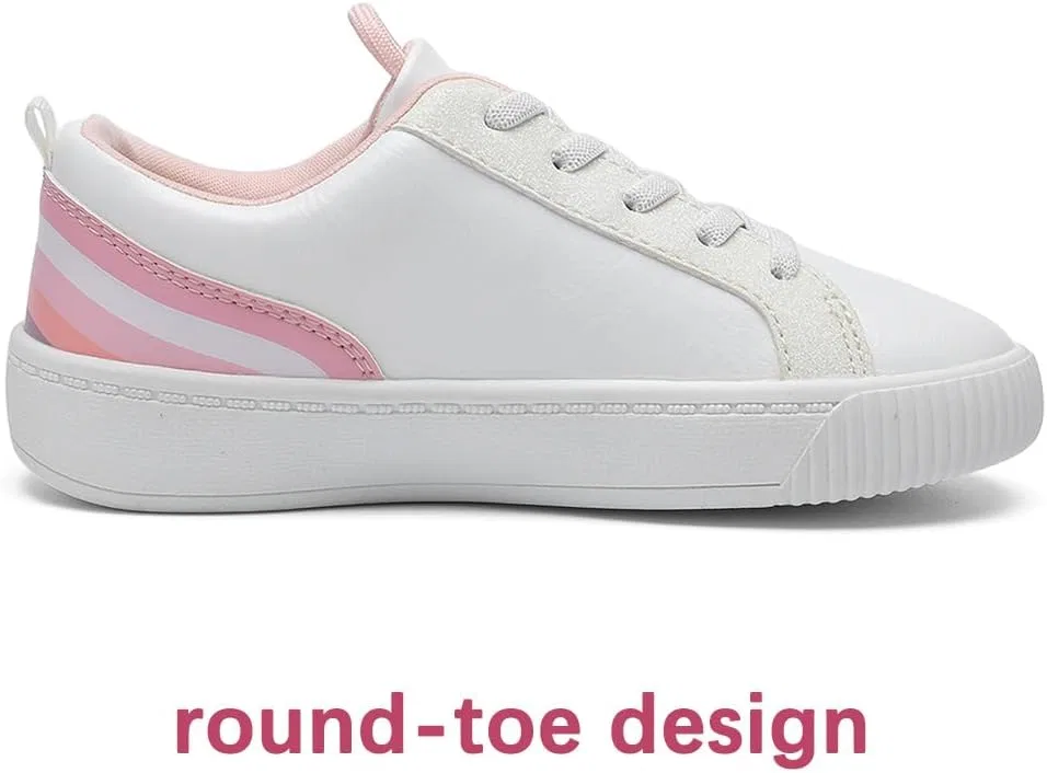 Детские кроссовки для девочек белые HOMEHOT, White Pink — фото 4