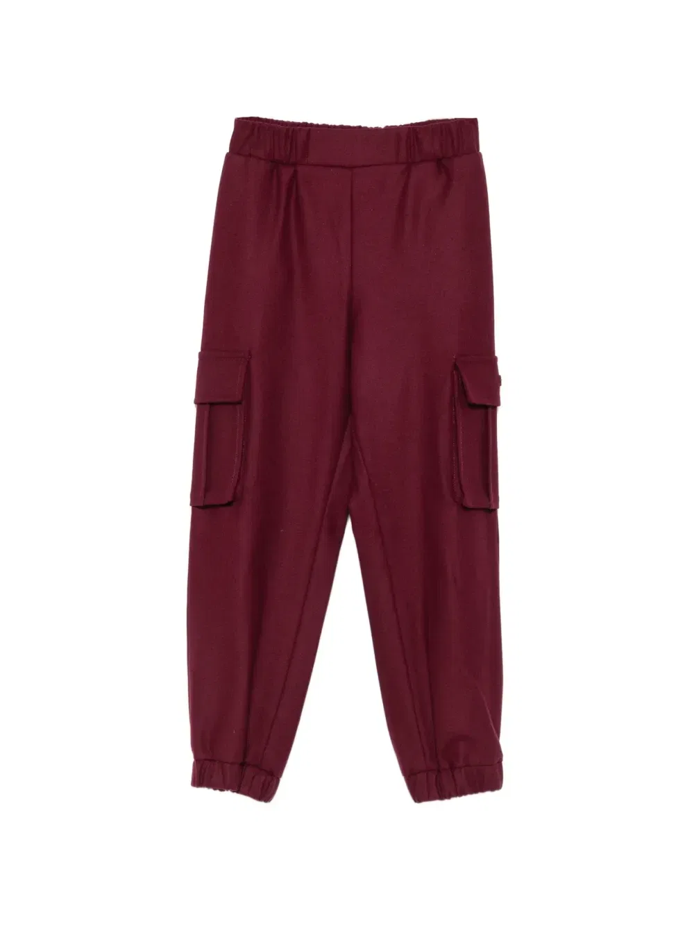 Шерстяные брюки-карго на резинке Balmain Kids, красный