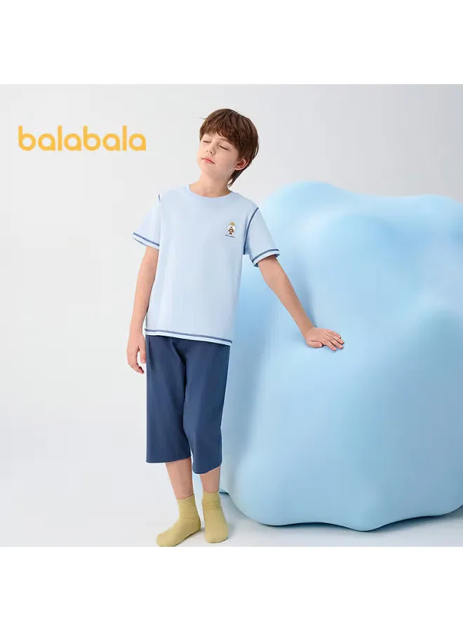 Пижамный комплект с коротким рукавом для детей Balabala, синий — фото 3