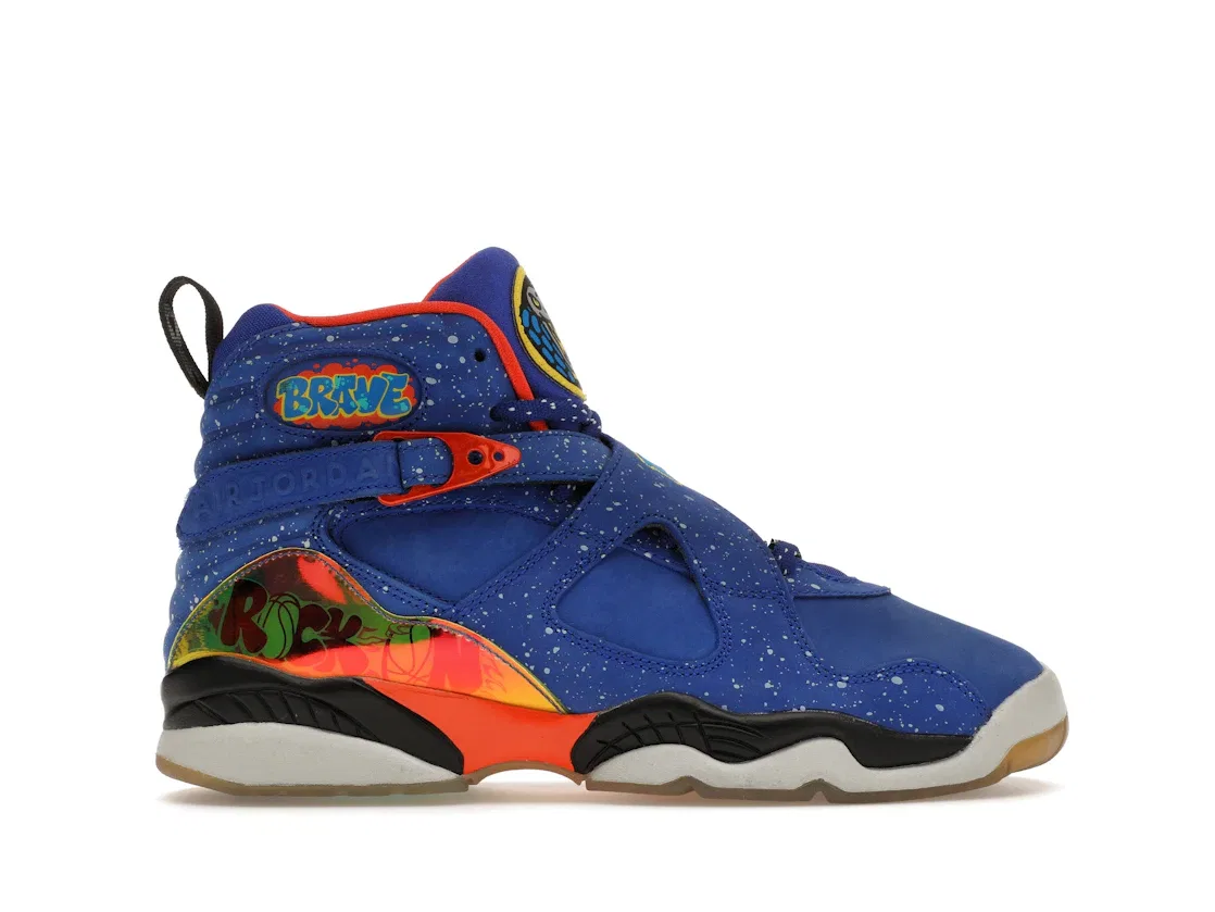 Детские кроссовки Lifestyle Jordan 8 Retro Jordan, Hyper Blue/Electro Orange-Black