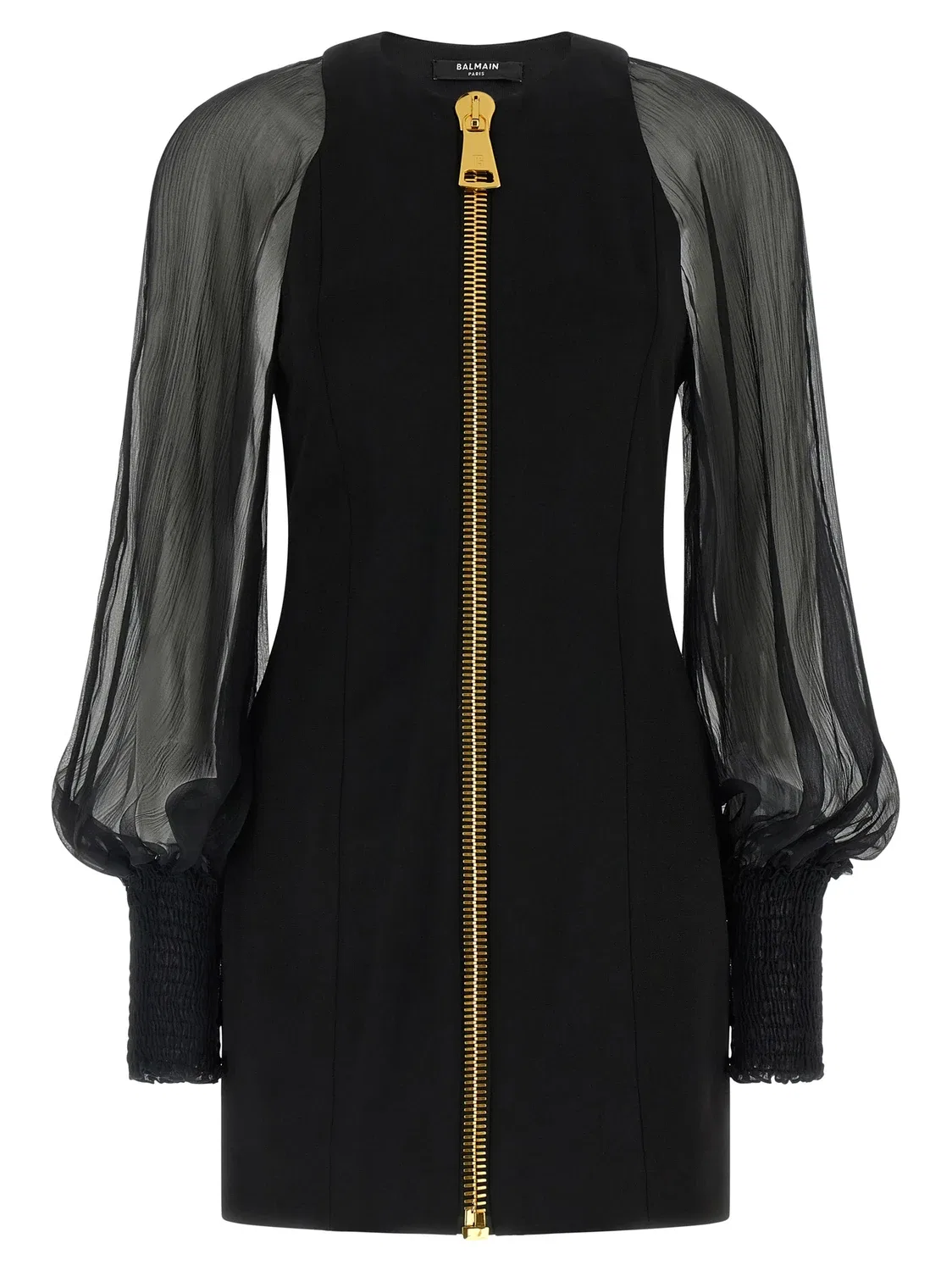 Платье на молнии BALMAIN, черный