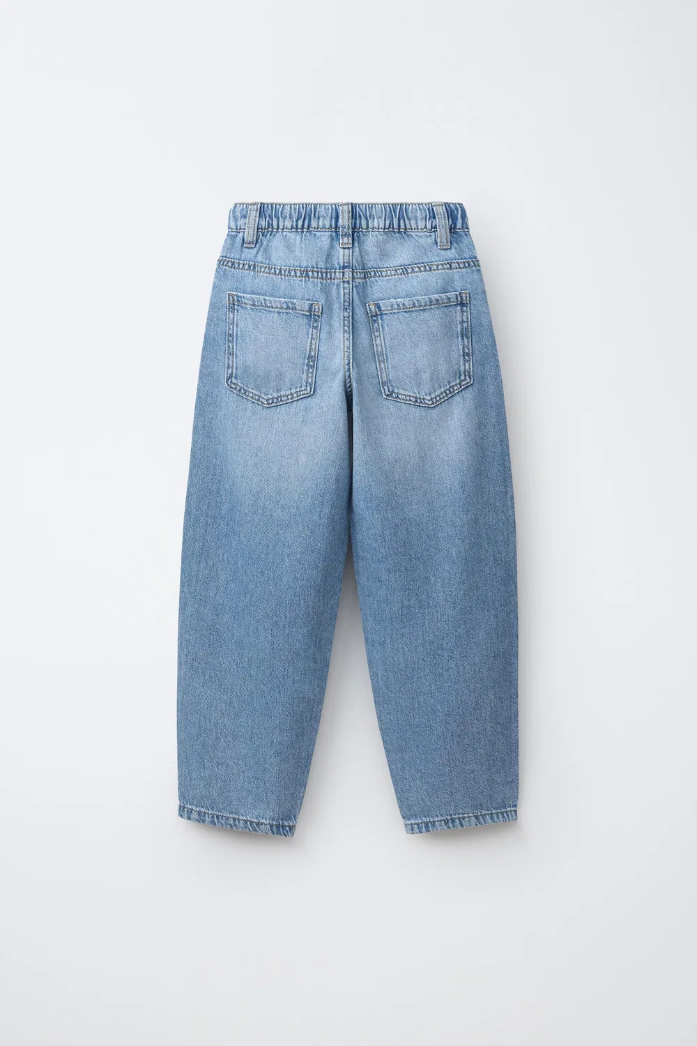 Свободные джинсы-баллоны на шнуровке ZARA, Blue — фото 2