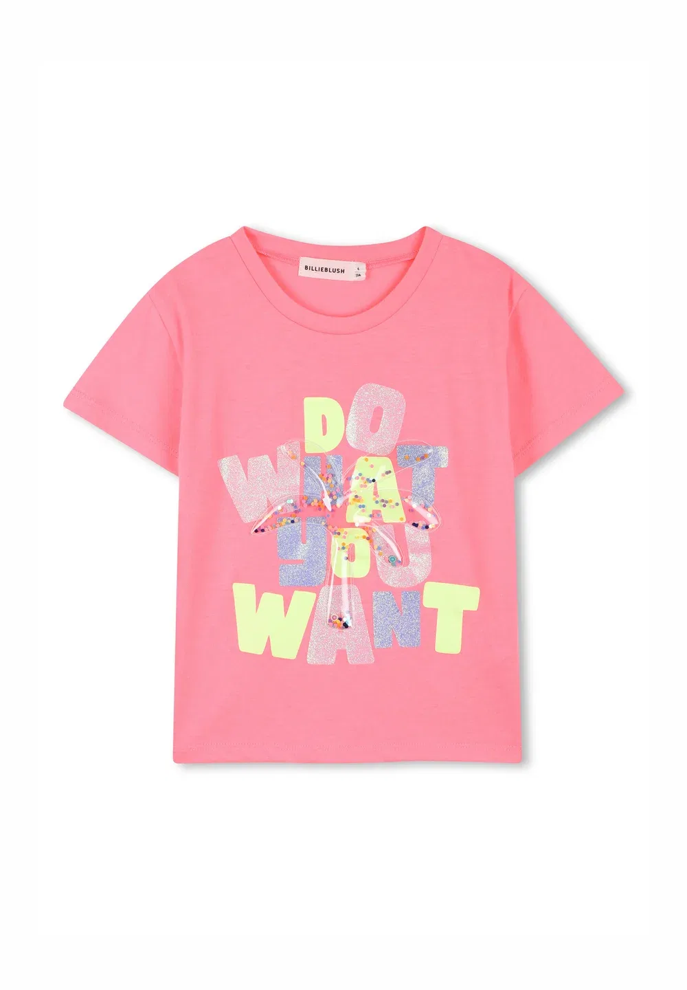 Kurzärmeliges - футболка с принтом Billieblush, Rose Fluo