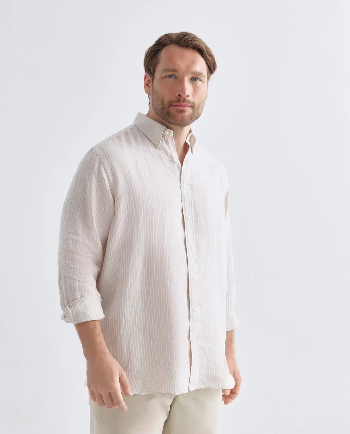 Мужская рубашка с длинным рукавом из льна Big & Tall Polo Ralph Lauren, Kaki