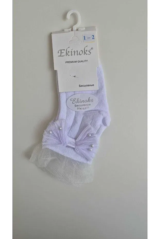 Детские носки для девочек хлопковые с бантиком Ekinoks Çorap, Multicolor — фото 2