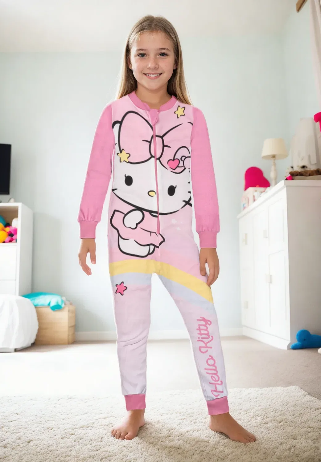 Комбинезон пижамный комбинезон schlafanzug langarm - комбинезон Hello Kitty, Rosa — фото 3