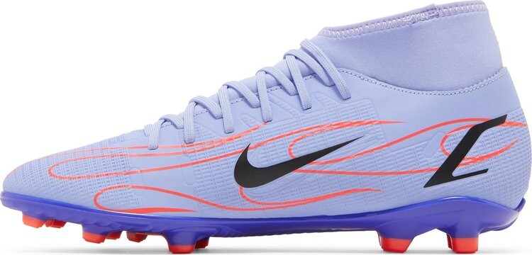 Бутсы Nike Kylian Mbappé x Mercurial Superfly 8 Club MG 'Flames', фиолетовый — фото 4
