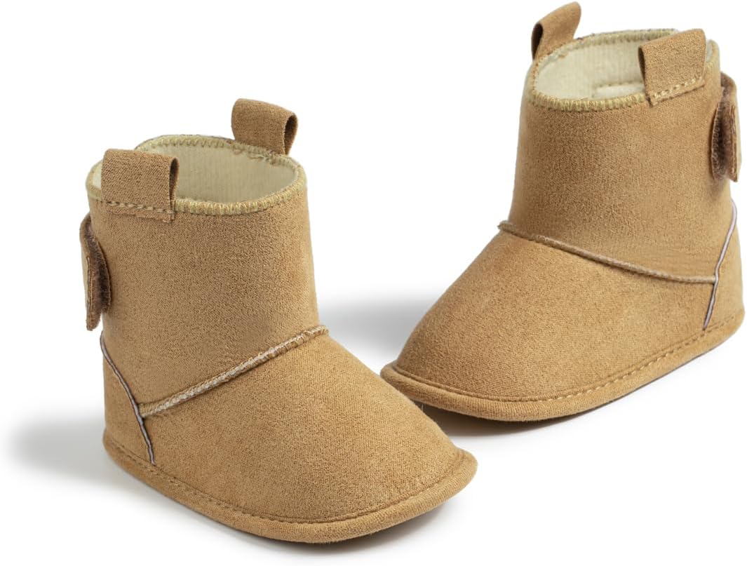 

Sawimlgy Детские Пинетки Мальчики Девочки Меховые Зимние Сапожки с Ковбойскими Кисточками и Бантиком, Молния сбоку, Мягкая Подошва, Для Малышей и Новорожденных, Теплые Сапожки для Первой Прогулки и Детской Колыбели, Для Улицы