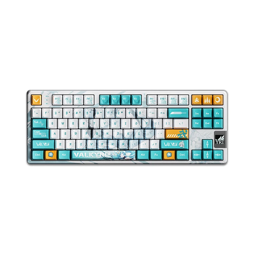 

Игровая беспроводная клавиатура Valkyrie VK87, Misty, белый/голубой, английская раскладка