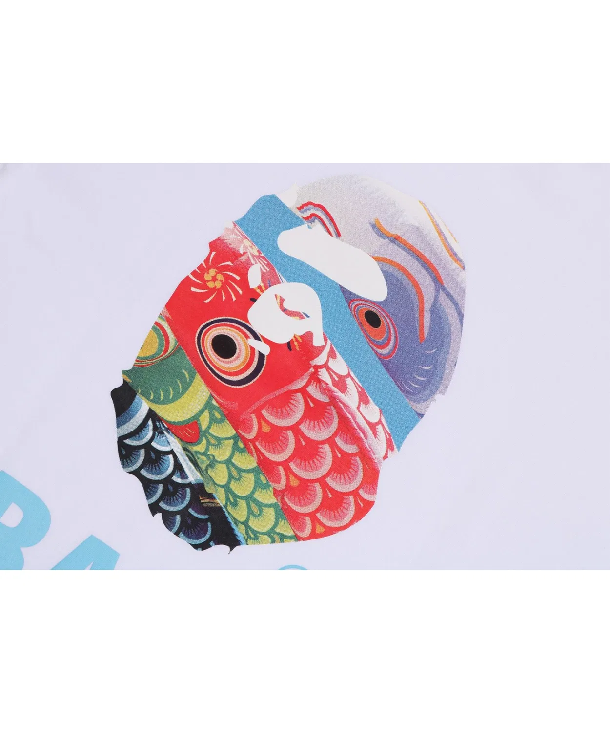 Детская футболка с принтом CARP STREAMER PHOTO APE HEAD TEE A BATHING APE, Черный — фото 2