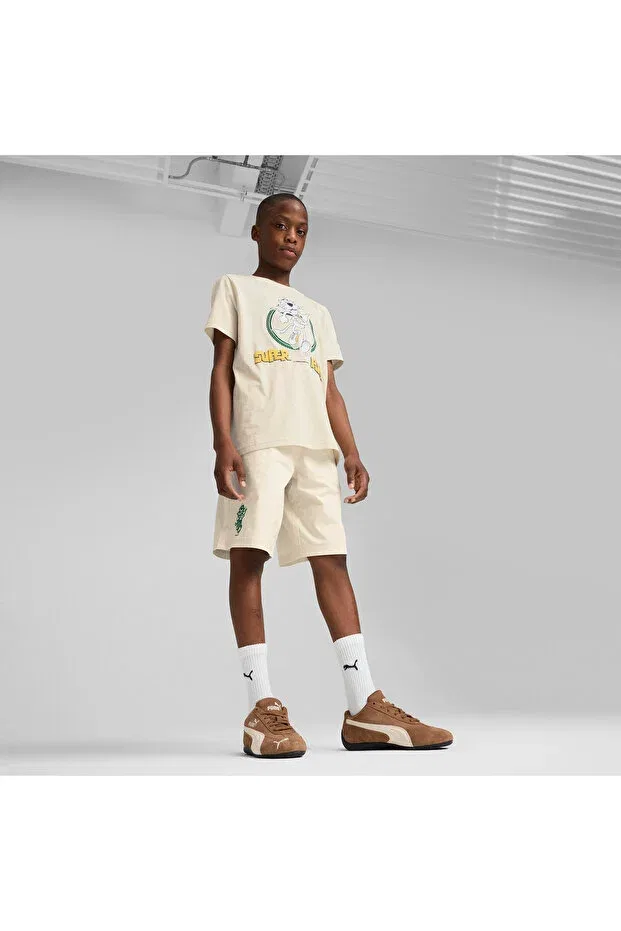 Детская футболка с принтом Super Graphic Kids Cream Puma, Alpine Snow — фото 3