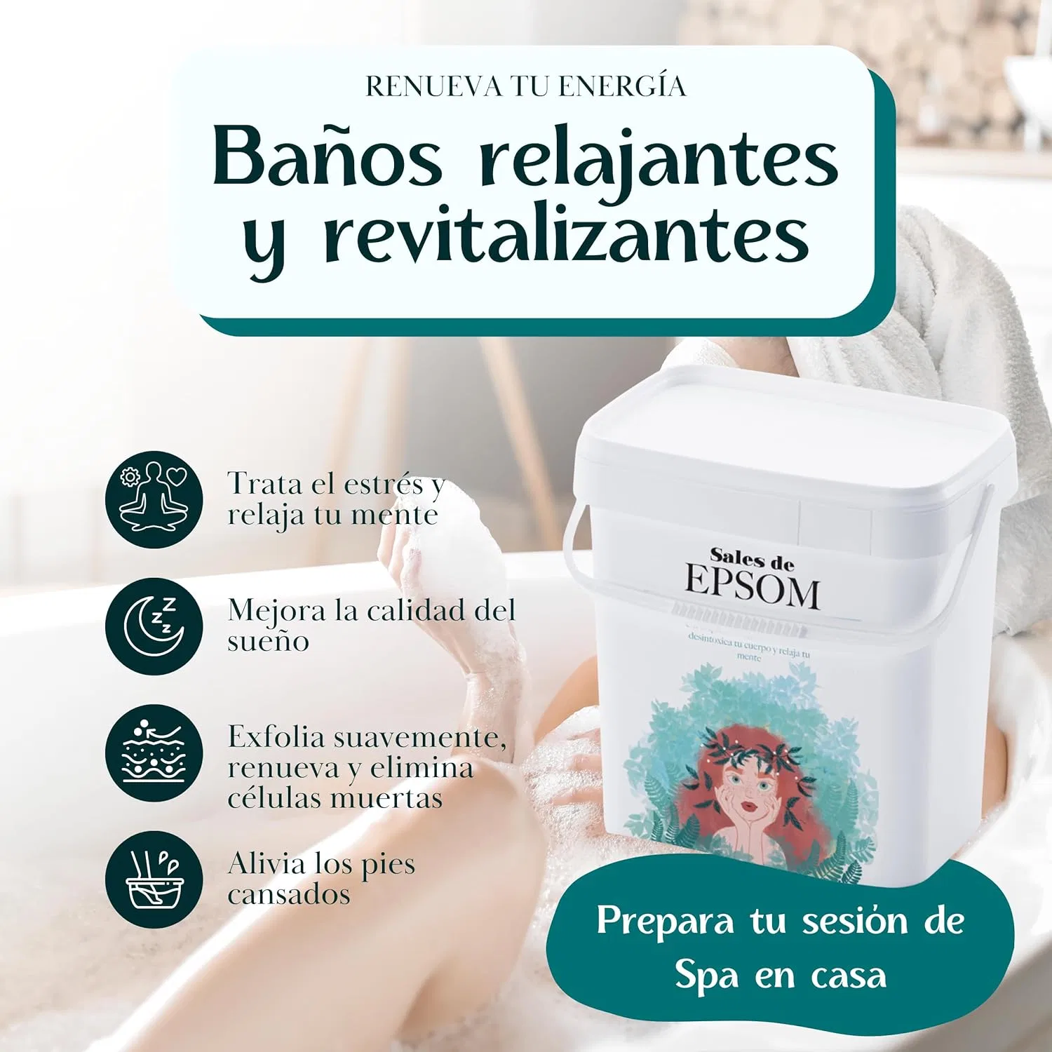 Соль для ванн Epsom Salt, Bioky, 6 кг — фото 4