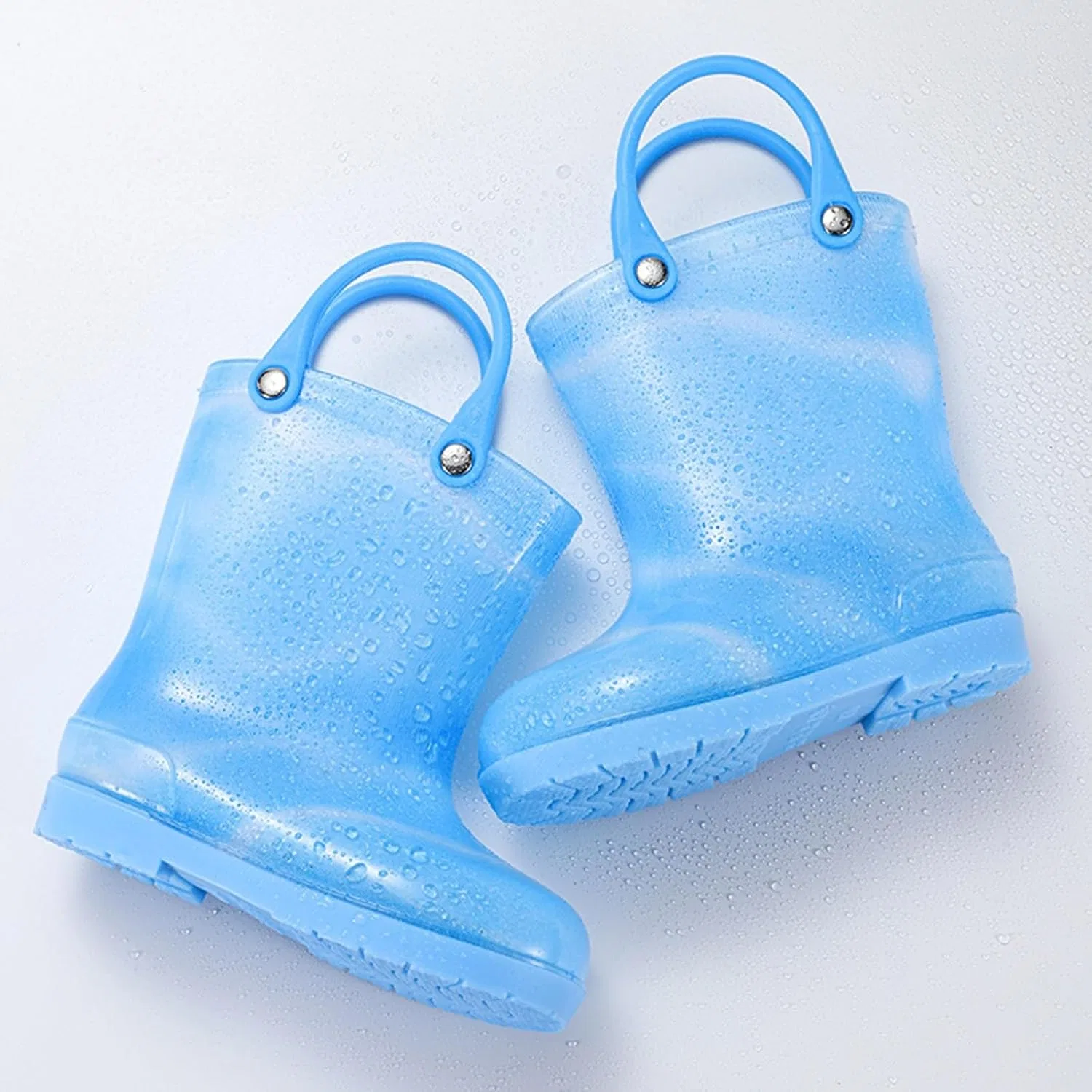 Детские резиновые сапоги для девочек с пастельным градиентом, модель Glossy Pastel Gradient, бренд, Sky Blue — фото 2