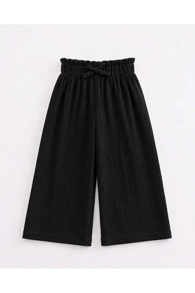 Детские брюки для девочек широкие модель Basics Bebeğime Çorap, Black