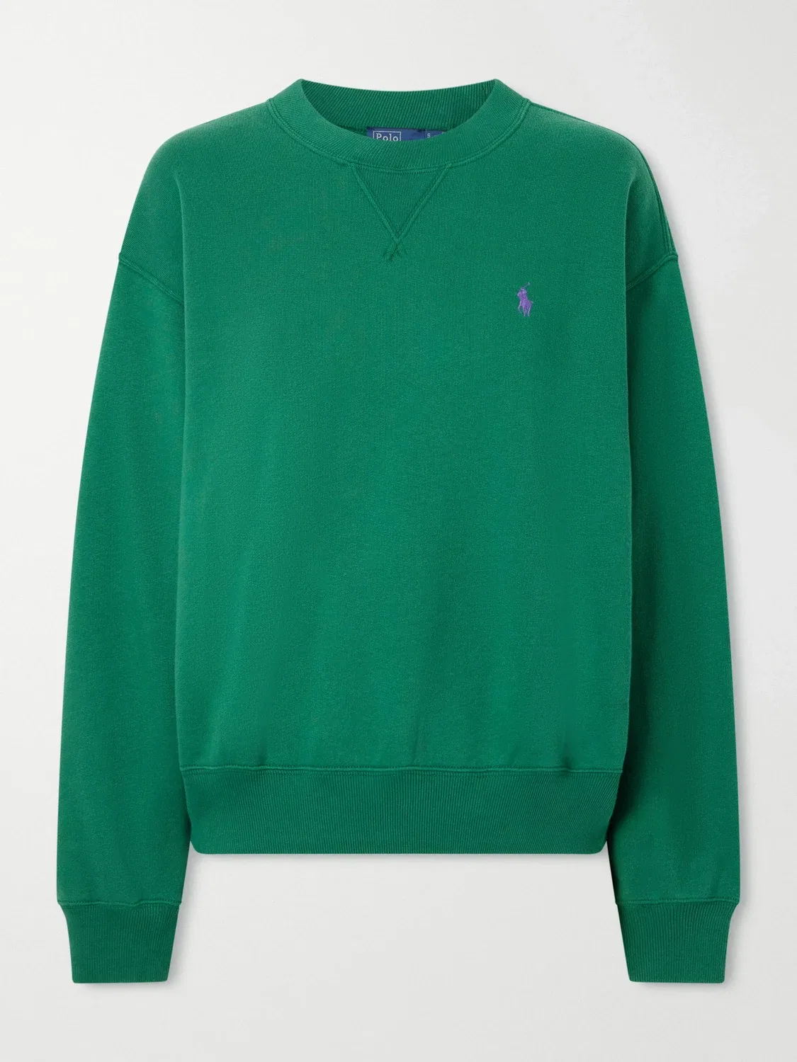 Свитшот из смесового хлопкового трикотажа Polo Ralph Lauren, зеленый