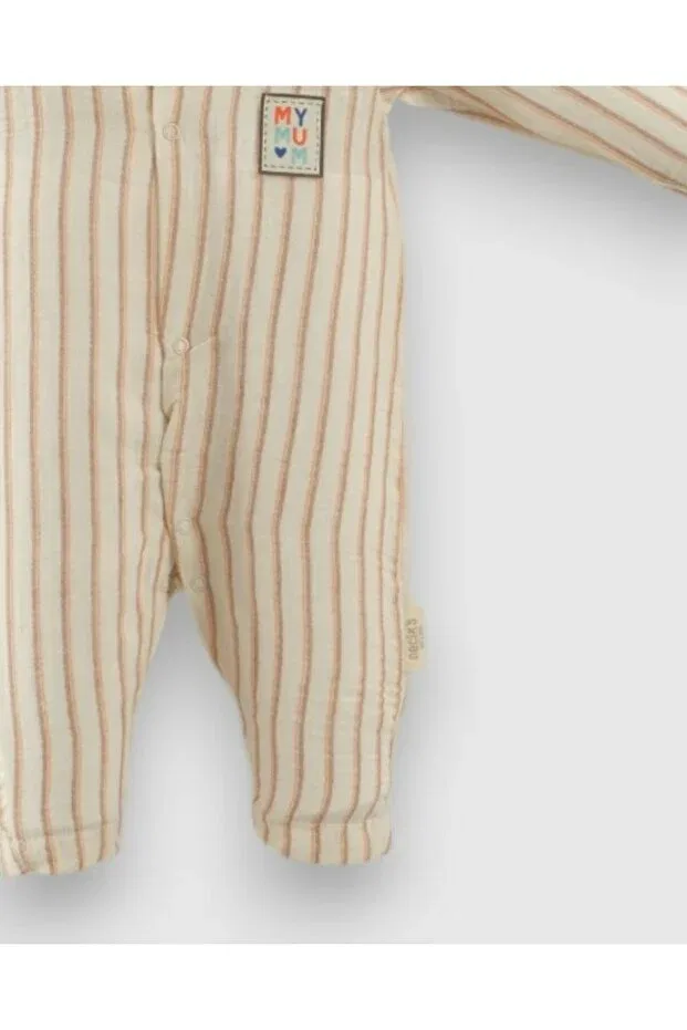 Детский комбинезон для мальчиков хлопковый без рукавов Voyyo Kids Baby, Cream — фото 3