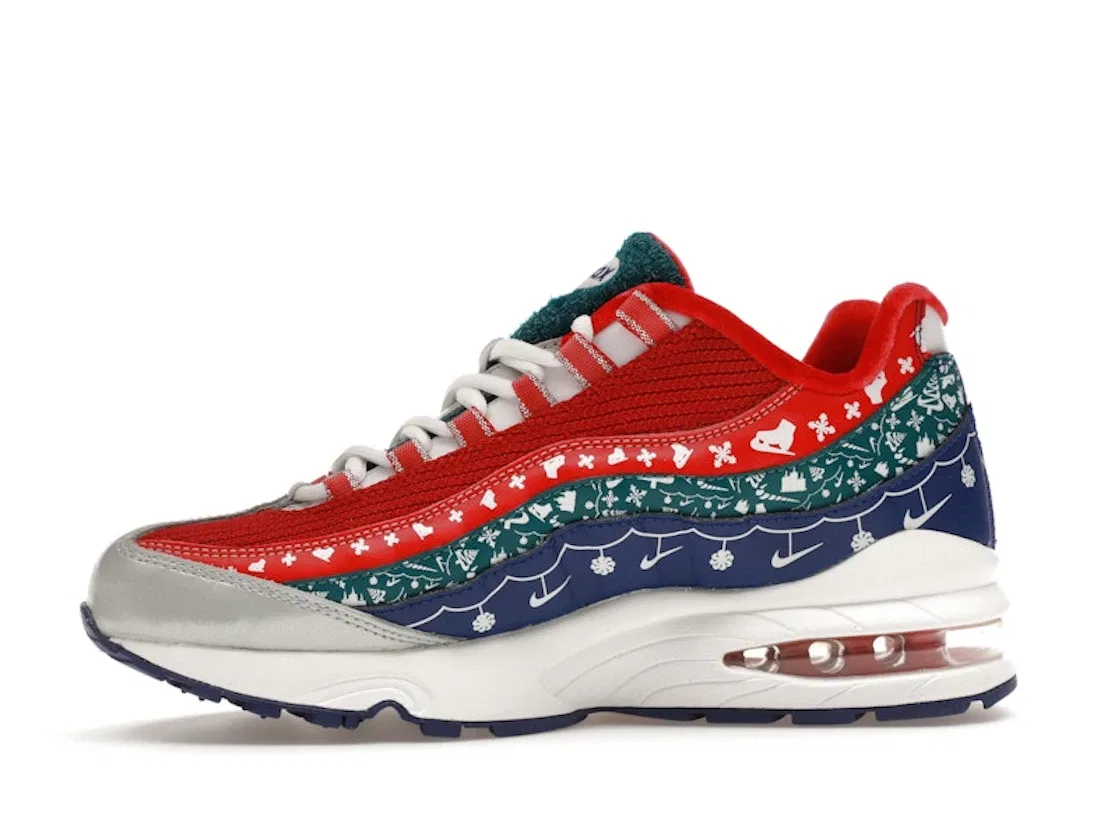 Детские кроссовки Lifestyle с рождественским принтом Nike Air Max 95 Nike, Red/White/Blue/Green — фото 3