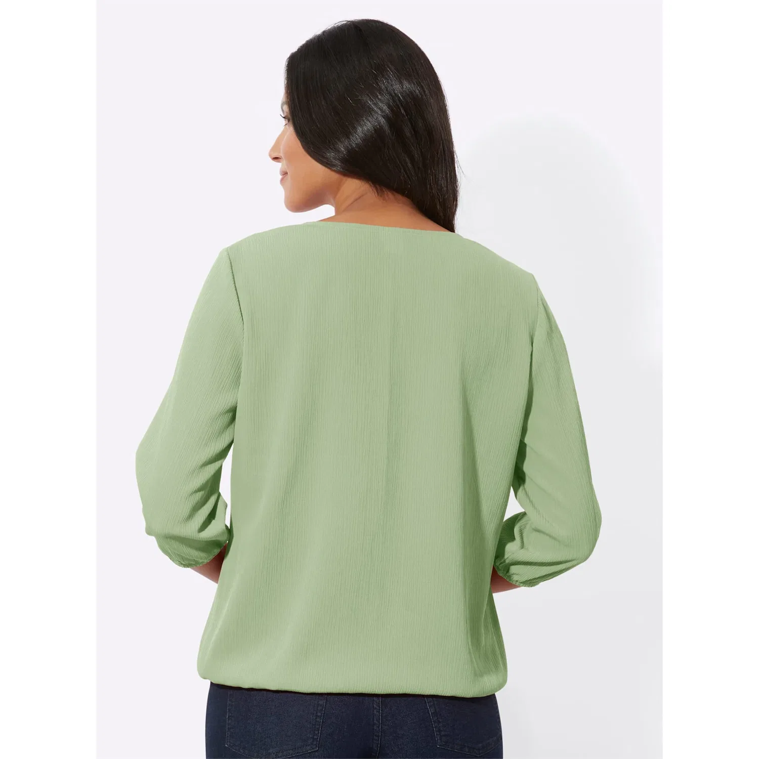 Женская блуза с V-образным вырезом Classic Basics, Eucalyptus — фото 3