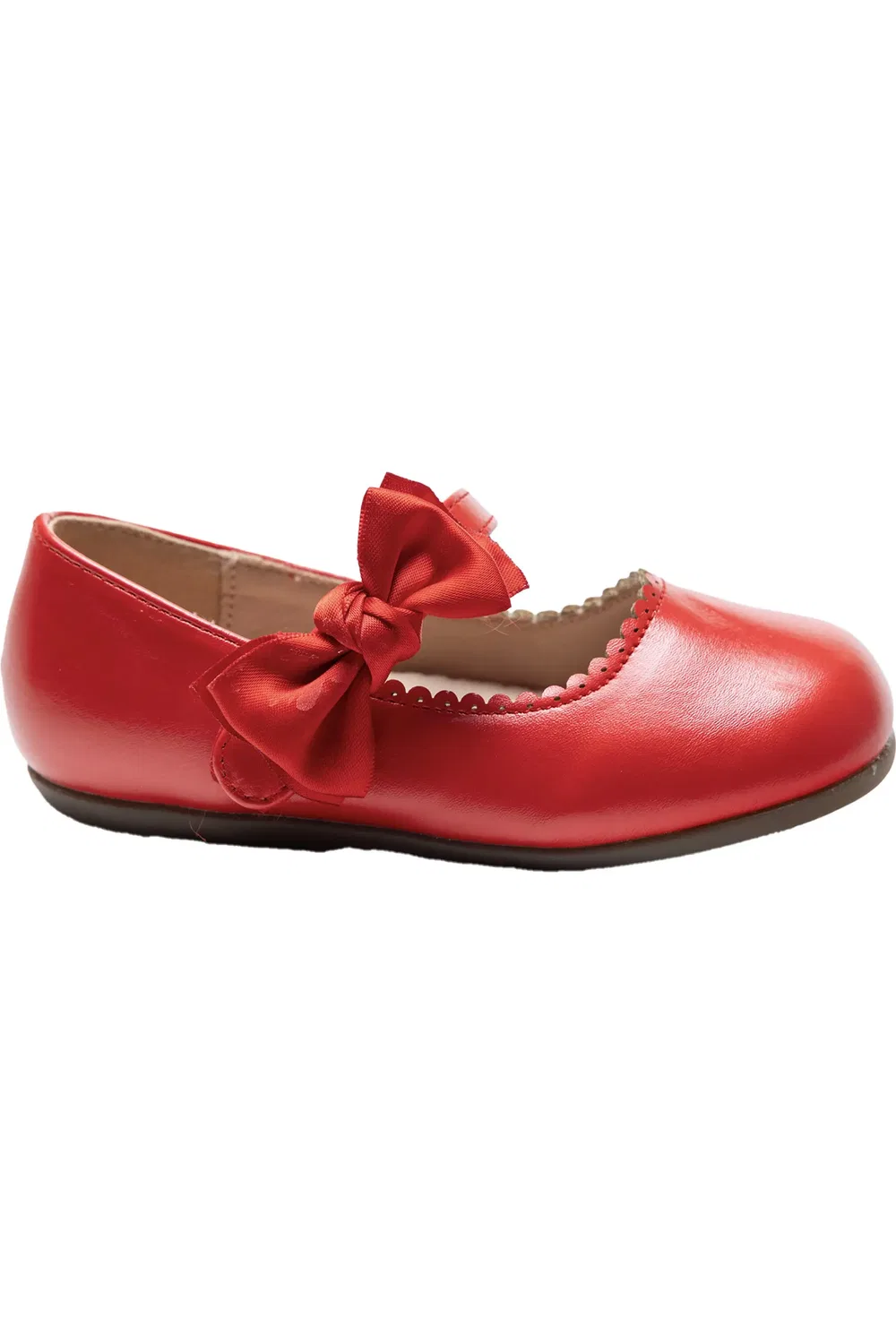 Туфли детские балетки с бантом Satin Elodie Rhinestone Bow Tulleen, красный
