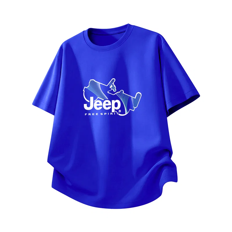 Детская футболка с коротким рукавом Jeep, светло-синий /E синий логотип — фото 3