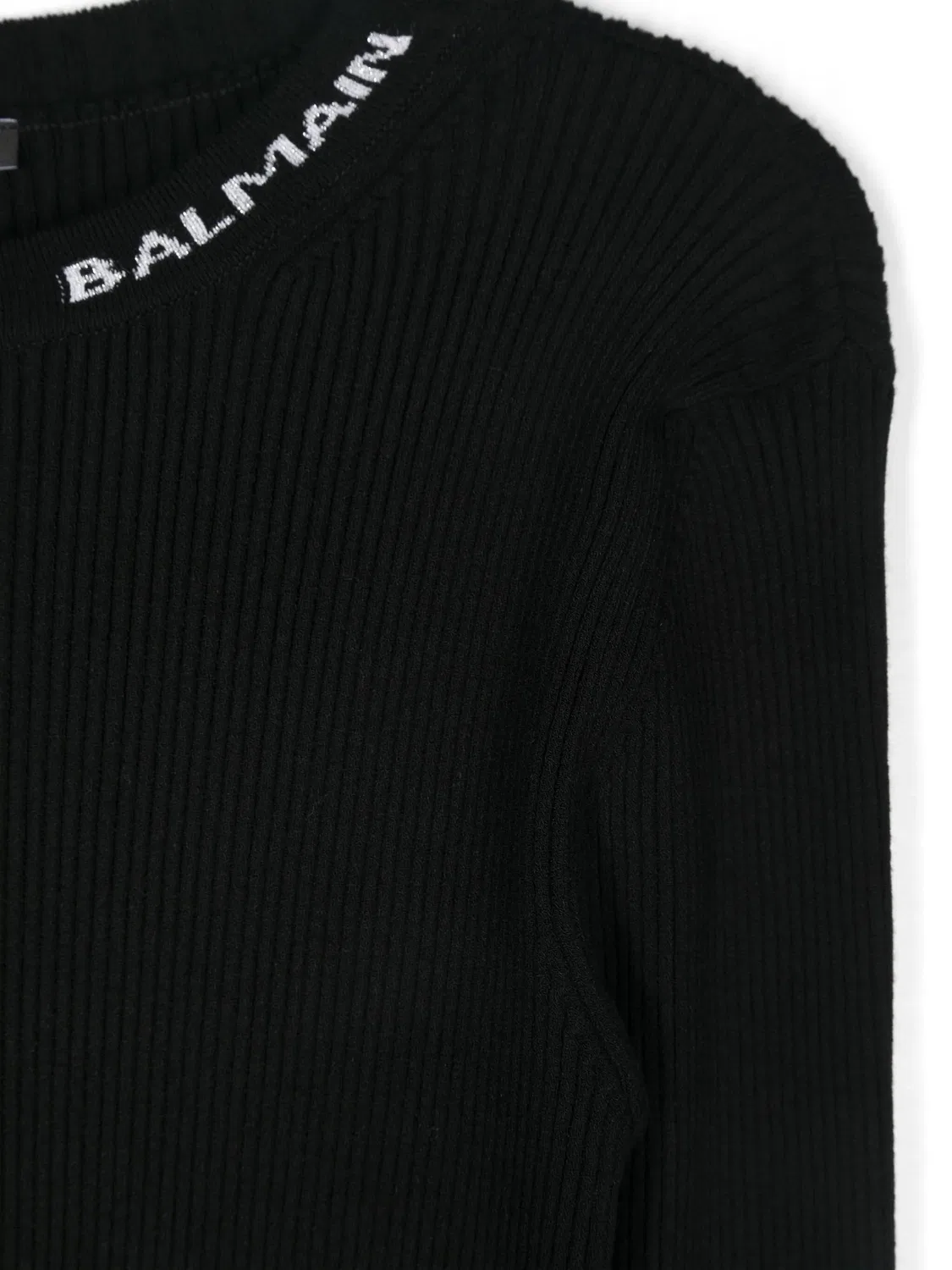 Платье с лого жаккардового трикотажа Balmain, черный — фото 2