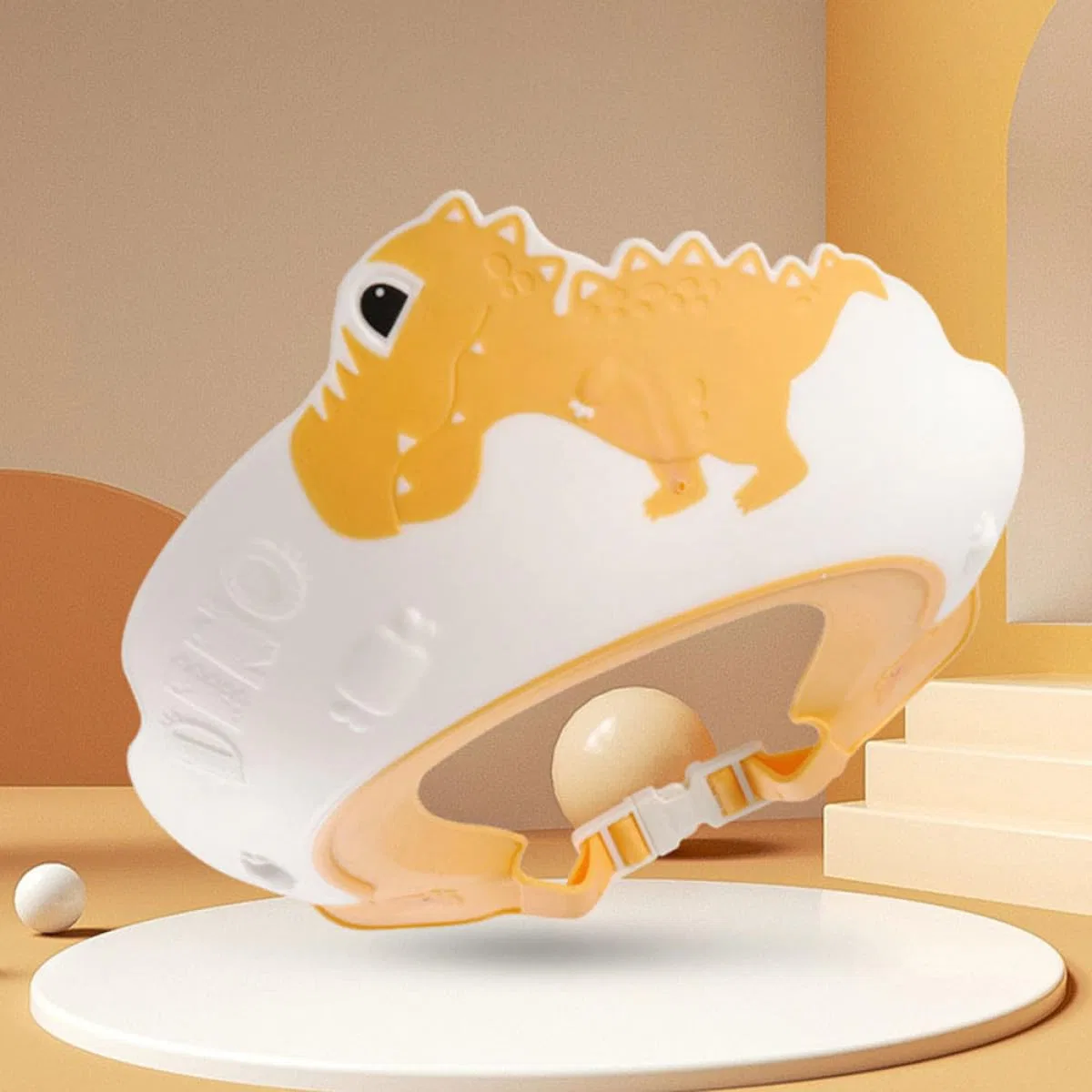 Детская шапочка для душа Dinosaur, 2 шт, DIYEAH, PP, 22x21x5 см, мультиколор — фото 4