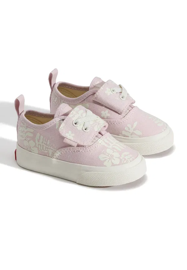 Кроссовки из текстиля Authentic elastic unisex - baby shoes Vans, navy, бледно-розовый — фото 2