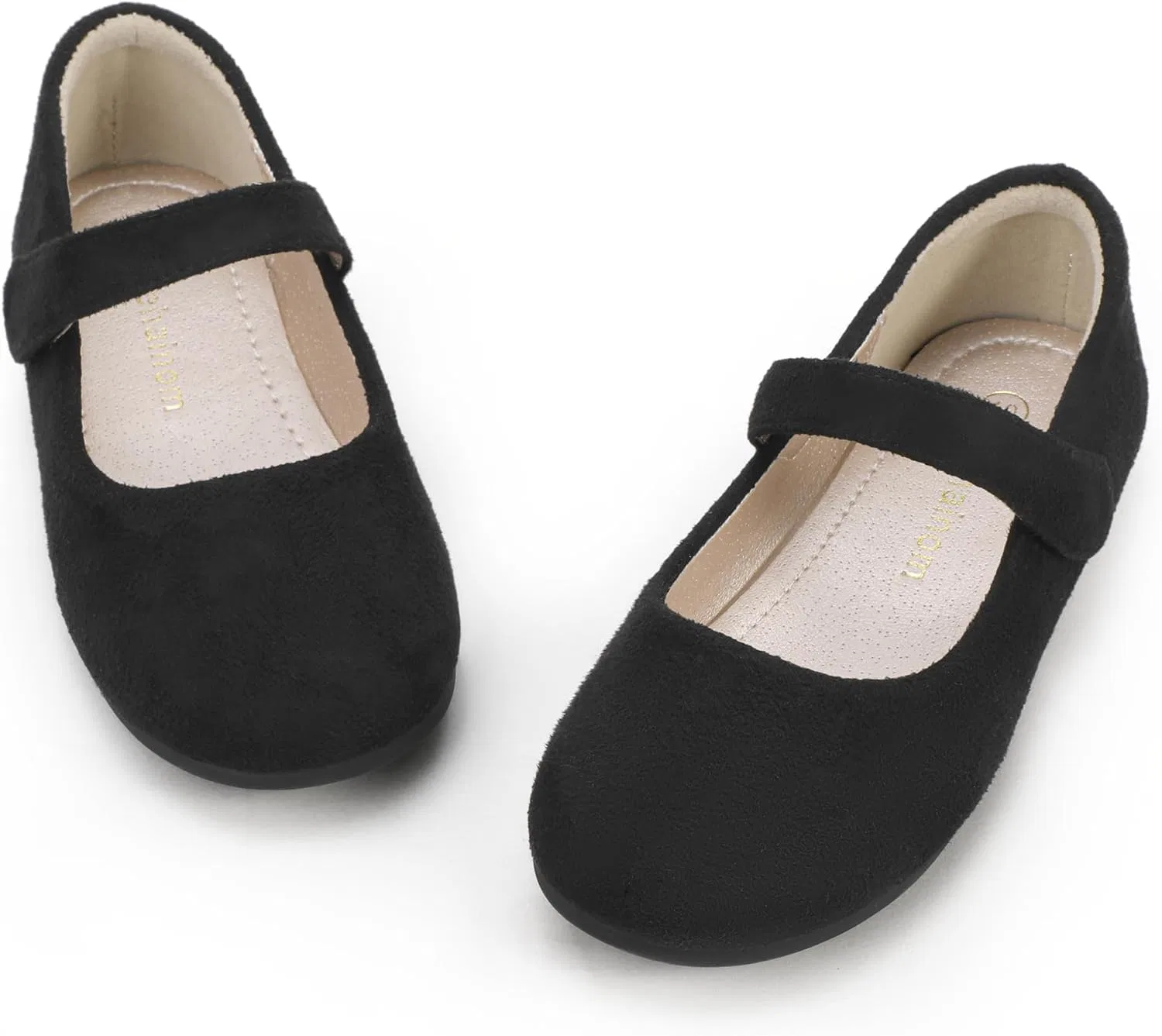 Детские туфли для девочек балетки Mary Jane Hehainom, Black Suede