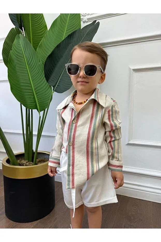 Детская рубашка для мальчиков с длинным рукавом Ares Kids Fashion, White Orange