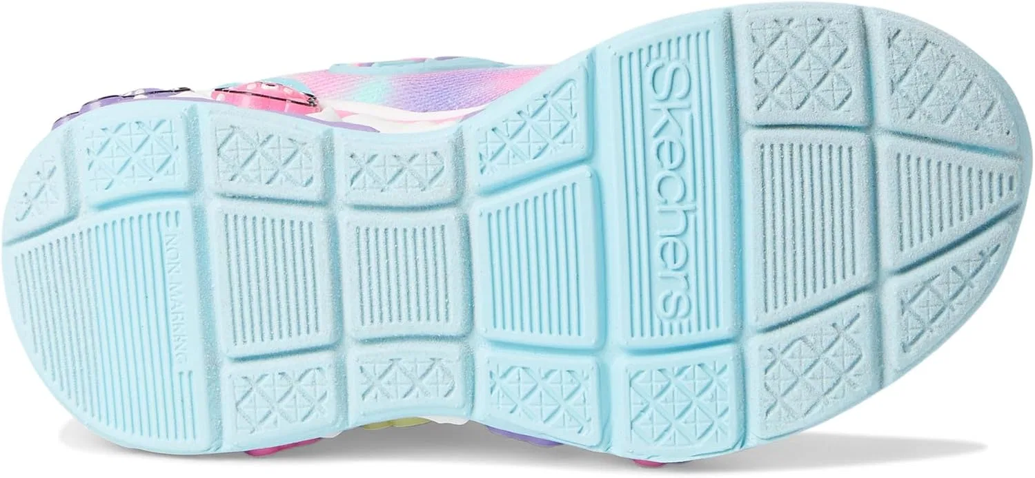 Детские кроссовки для девочек с ароматом Gummy Friends Skechers, Light Blue Synthetic/Multi Trim — фото 4