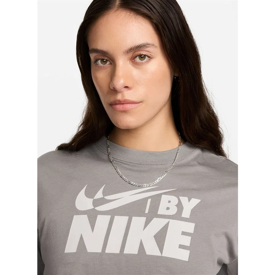 Женская футболка с коротким рукавом и круглым вырезом FZ4635-029 W NSW Crop Tee Gls Nike, XS, Серый — фото 3
