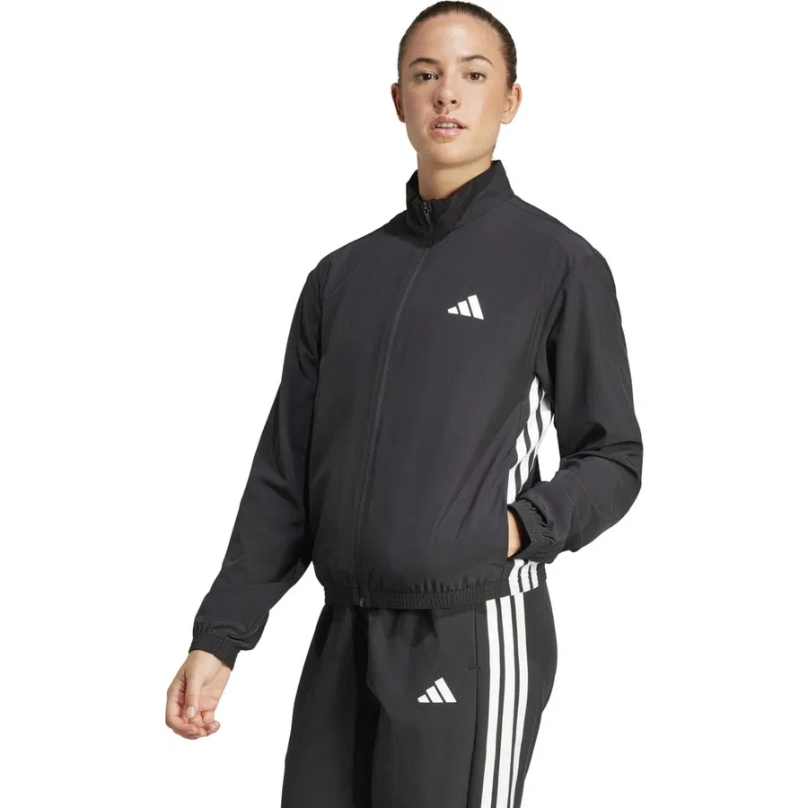 Спортивная куртка с длинным рукавом adidas Performance JD6539 Train Essentials 3-Stripes Woven Warm-Up Jacket, Черно-белый
