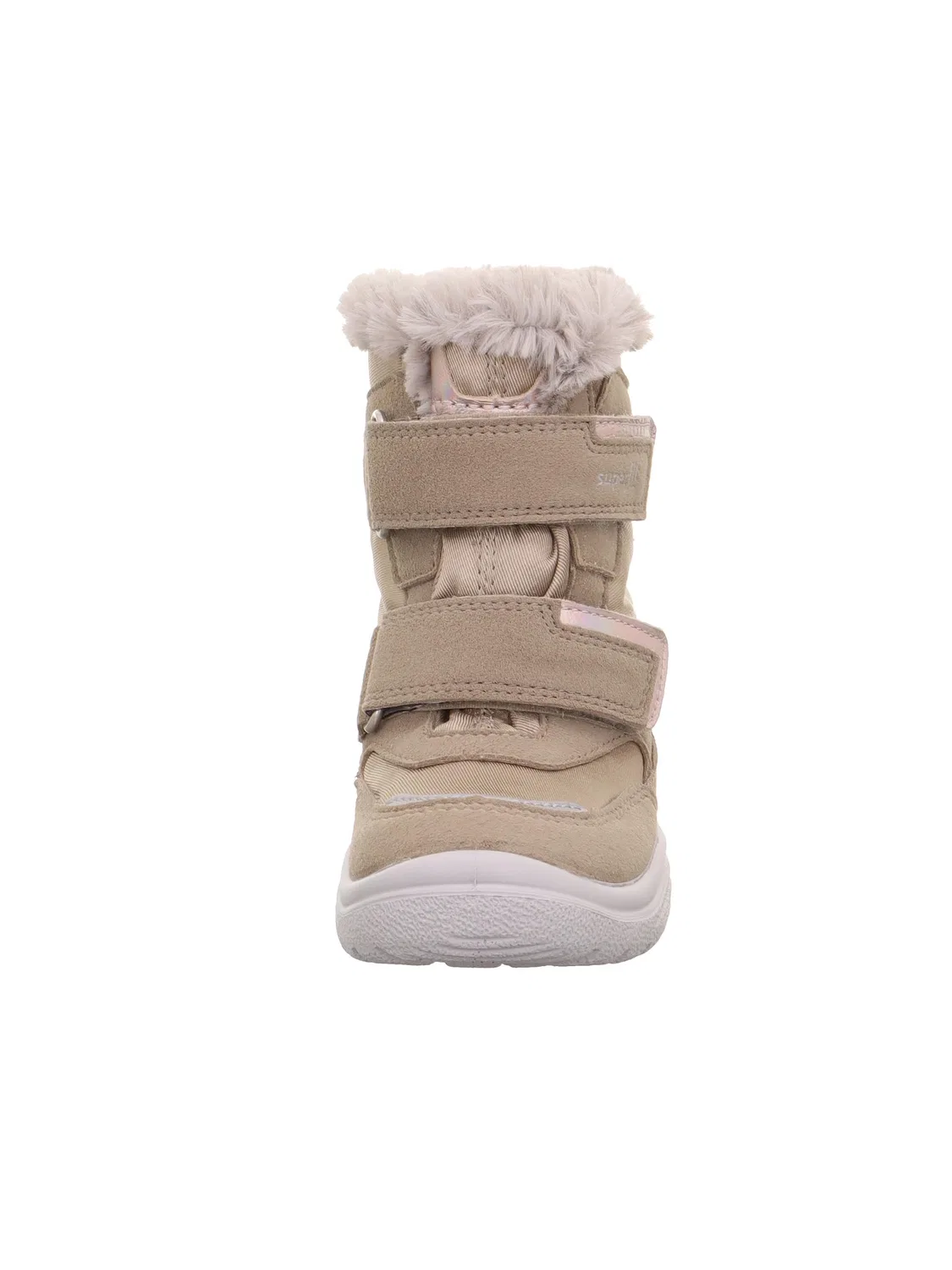 Детские снежные ботинки для девочек на липучке Superfit Crystal Warm Gefütterte Gore-tex, Beige 4010 — фото 2