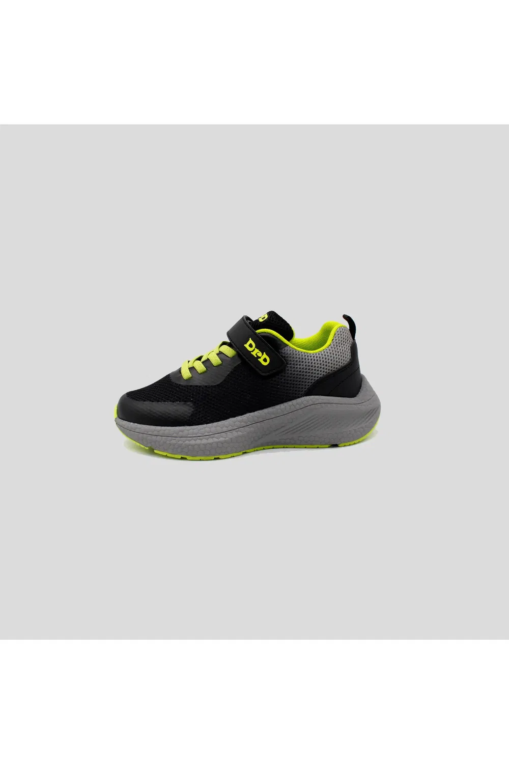 Детские кроссовки адаптивные Turbo DrD Kids Footwear, Black/Lime — фото 2