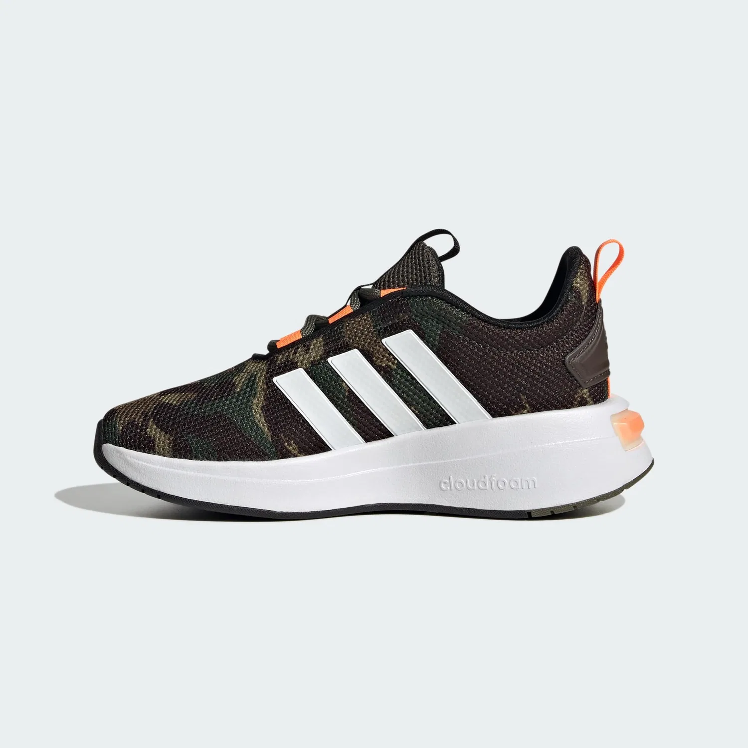 Детские кроссовки для мальчиков с закрытым носком Racer Tr23 Adidas, Shadow Olive Ftwr White Screaming Orange — фото 2