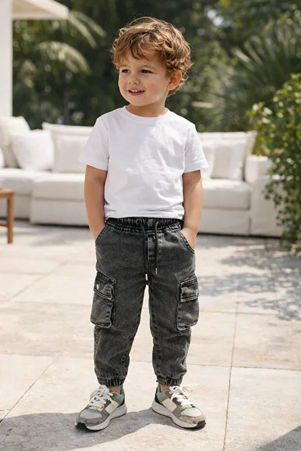 Детские брюки для мальчиков джоггеры Babylory Kdis Store, Gray