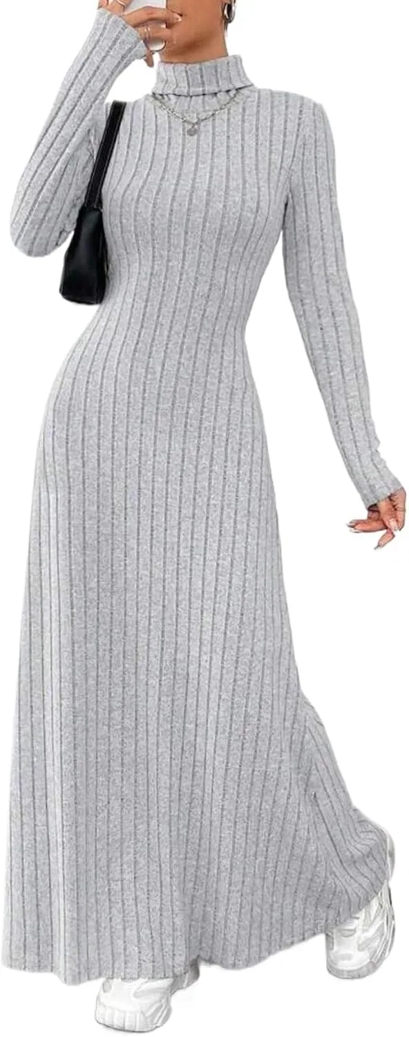 Женское платье с высоким воротником и запахом, Light Gray