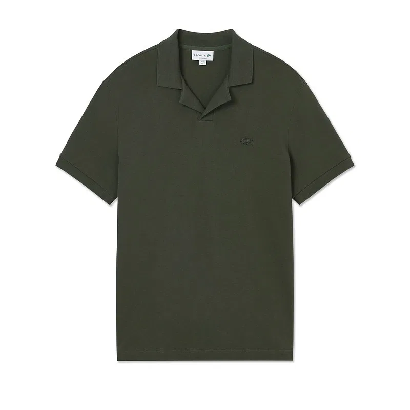 Мужская поло Lacoste, с коротким рукавом, отложным воротником, цвет светлый коричневый