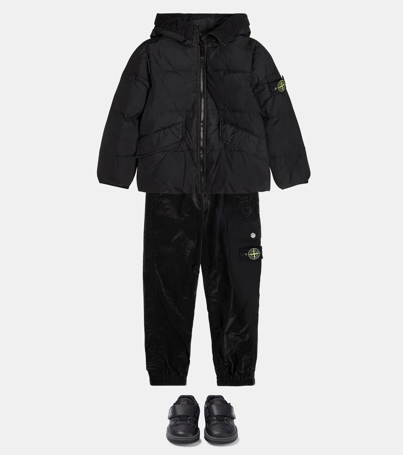 Карго-штаны из полиамида Stone Island Junior, черный — фото 2