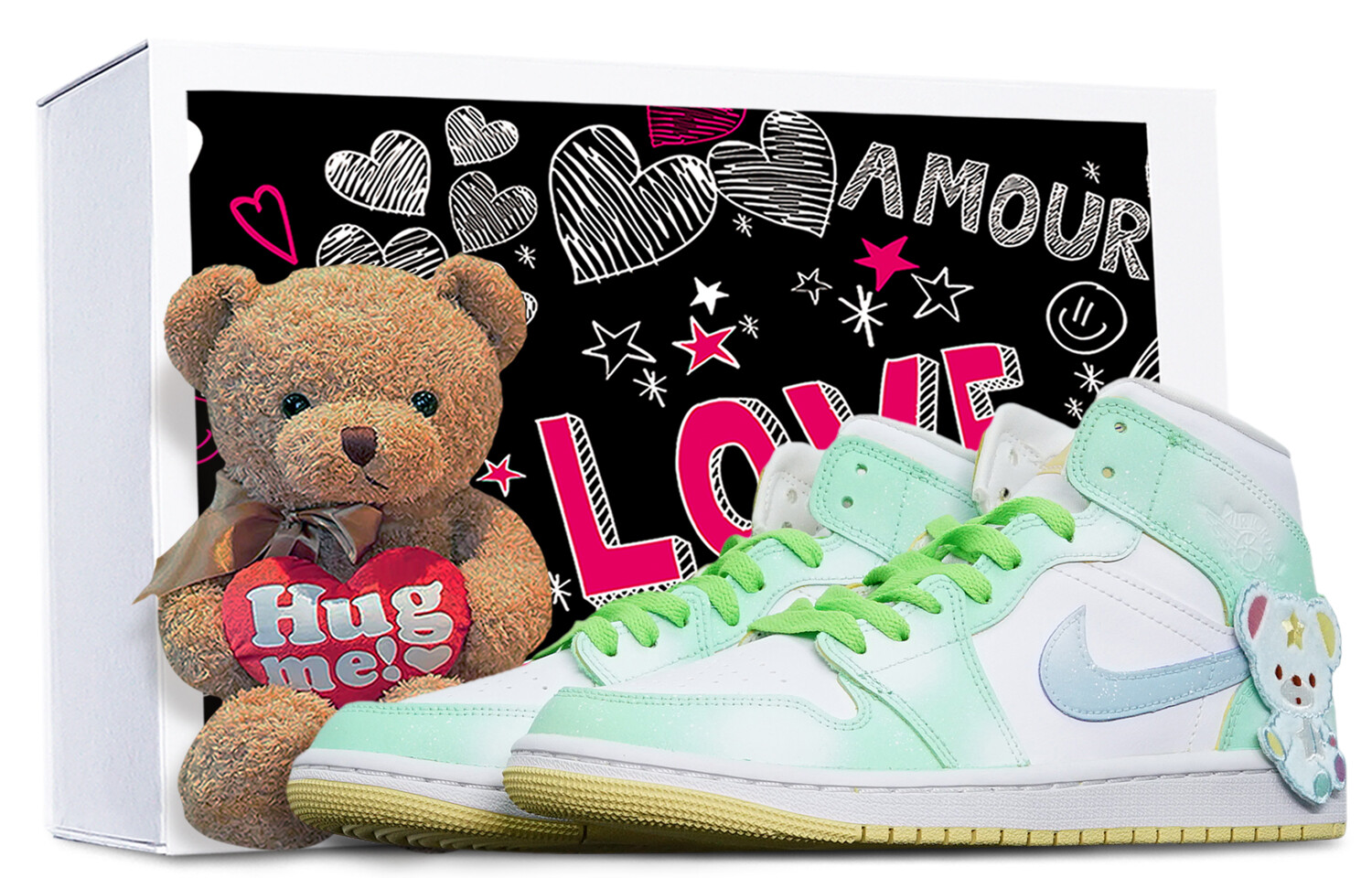 

Кроссовки Air JORDAN 1 Vintage Basketball Shoes Women's Mid-Top Green White