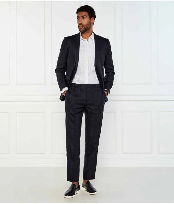 Мужская рубашка с длинным рукавом P-Roan-Kent-C1-233 Slim Fit BOSS, белый — фото 2