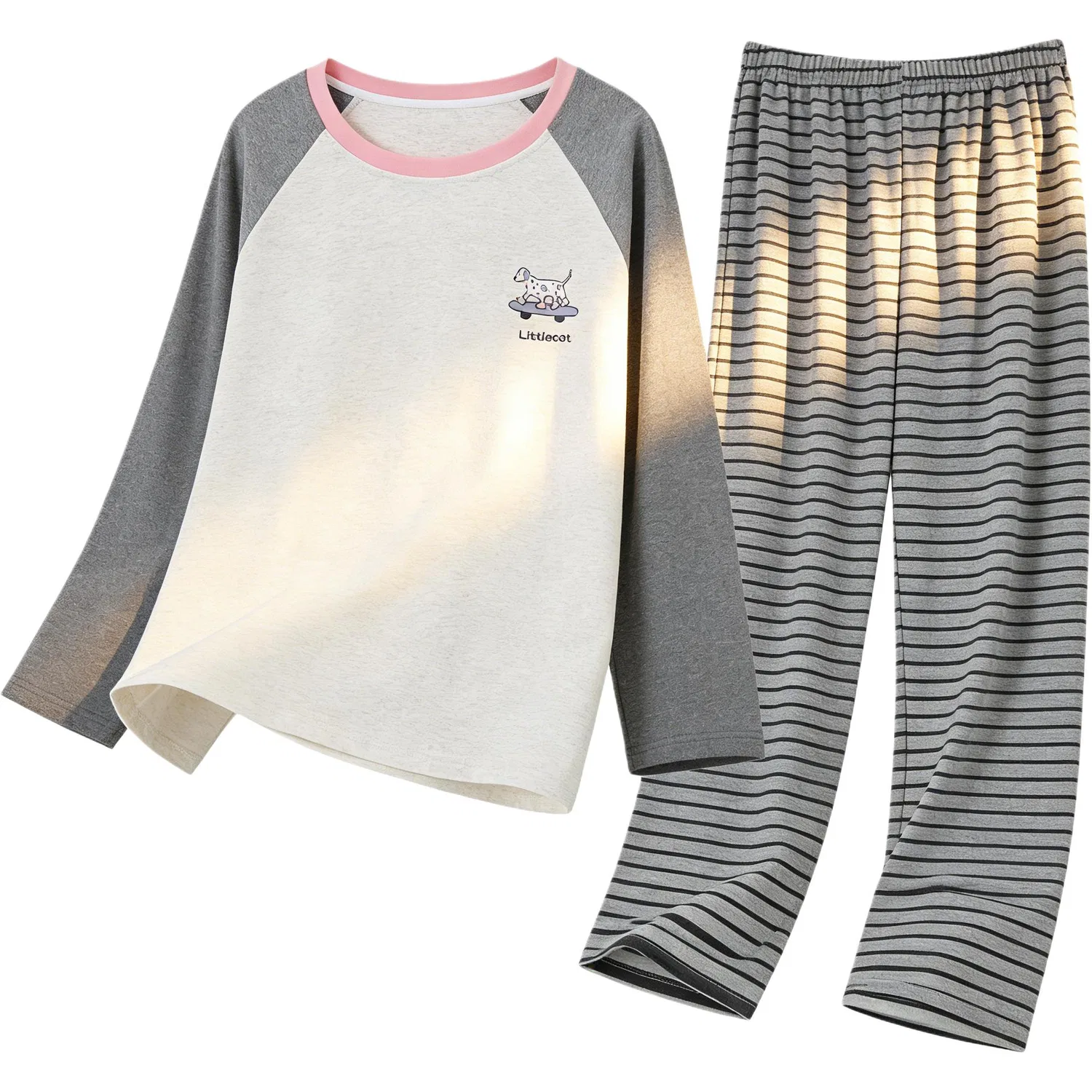 Детский комплект пижамыс принтом Red Bean, WRJW3855 light gray puppy