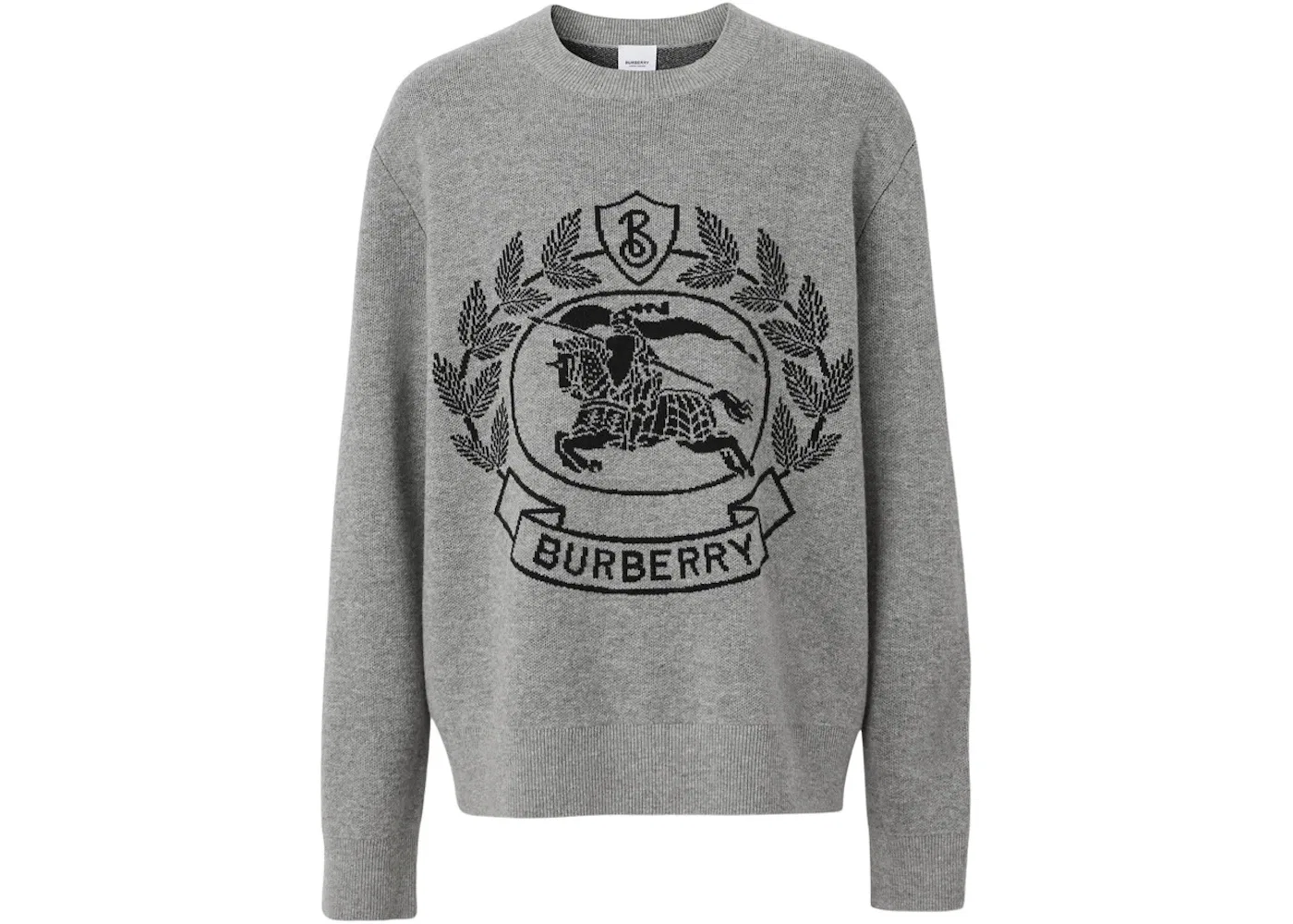 Мужской свитер оверсайз с жаккардовым принтом Burberry, Dark Thunder Grey